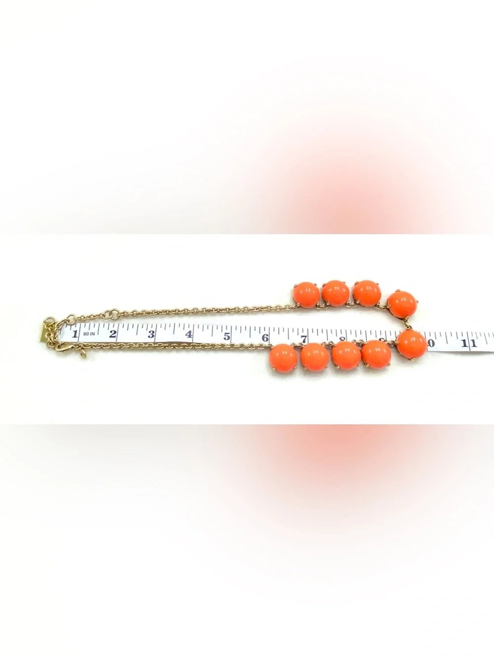 J. Crew Bold Orange Bead Necklace on Gold Chain